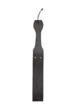 wooden handle belt whip slapper leather black - galeria 3