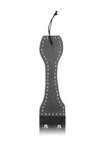 wooden handle belt whip slapper leather black - galeria 4