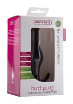 butt plug with handle medium black - galeria 3