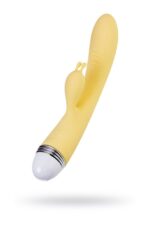 vibrator with clitoral stimulator flovetta by toyfa aster silicone yellow 22 cm - zdjęcie produktu