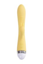 vibrator with clitoral stimulator flovetta by toyfa aster silicone yellow 22 cm - galeria 1