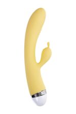 vibrator with clitoral stimulator flovetta by toyfa aster silicone yellow 22 cm - galeria 2
