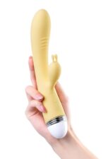vibrator with clitoral stimulator flovetta by toyfa aster silicone yellow 22 cm - galeria 5