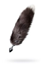 silver anal plug with a fox tail - zdjęcie produktu