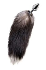 silver anal plug with a fox tail - galeria 1