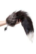 silver anal plug with a fox tail - galeria 4