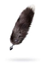 silver anal plug with a fox tail 2 - zdjęcie produktu