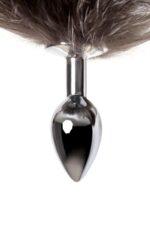 silver anal plug with a fox tail 2 - galeria 7