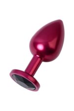 red anal plug toyfa metal with black gem - galeria 1