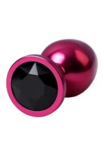 red anal plug toyfa metal with black gem - galeria 4