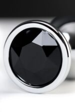 silver anal plug toyfa metal with black round shaped gem - galeria 5