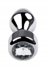 metal by toyfa anal plug metal silver with diamond crystal 9 5 cm o 3 5 cm 130 g - zdjęcie produktu