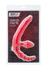 black red beltless strapon with vibro bullet moisture resistant silicone red 35 cm - galeria 2