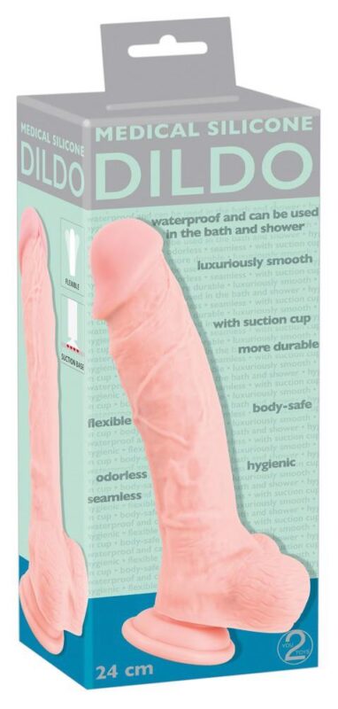 medical silicone dildo 24 cm - zdjęcie produktu