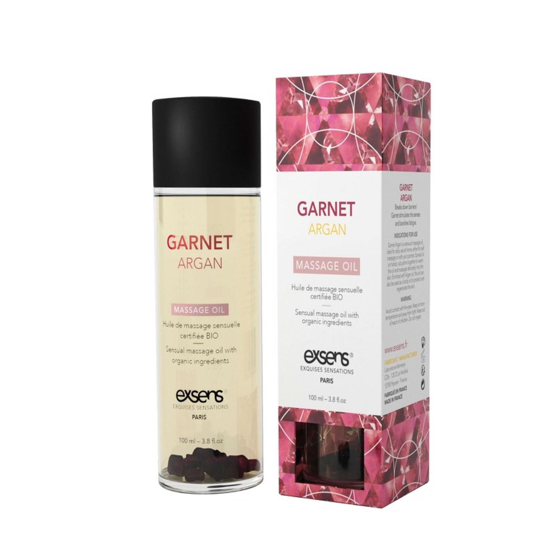 47-D189 GARNET ARGAN Organic Massage Oil with stones 100ml - obrazek 1
