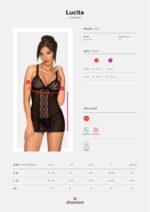 koszulka nocna i stringi lucita czarna - galeria 6