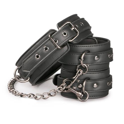 kajdanki leather collar with anklecuff - zdjęcie produktu