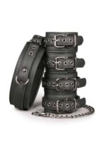kajdanki fetish set with collar ankle and wrist cuffs - galeria 1