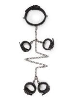 kajdanki fetish set with collar ankle and wrist cuffs - galeria 3