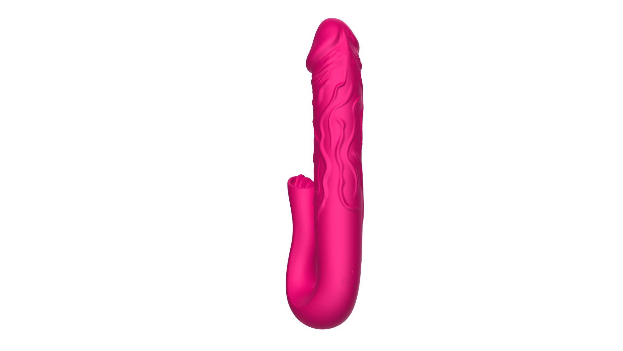 56-1009 Realistic Tongue Stimulating Dildo Vibrator - obrazek 1