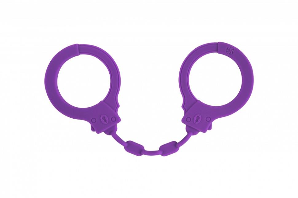 kajdanki silicone handcuffs party hard suppression purple - zdjęcie produktu