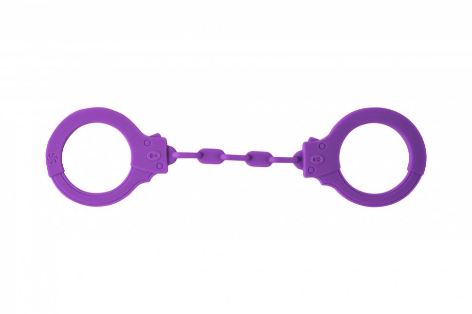 kajdanki silicone handcuffs party hard suppression purple - galeria 1