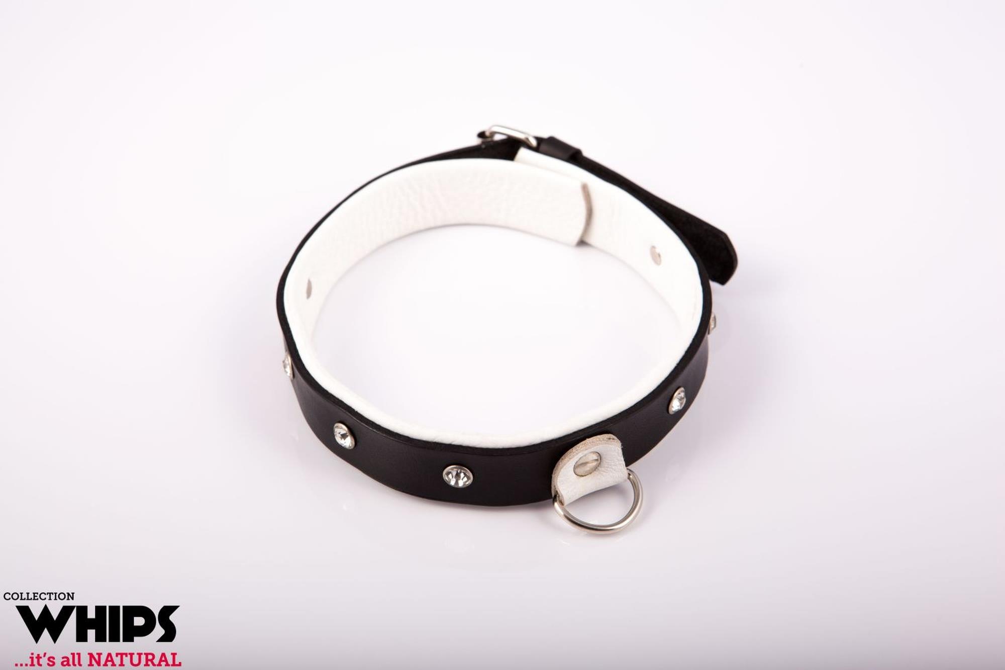 58-00059 Wiązania - Obroża damska, średnia, biała - obrazek 1