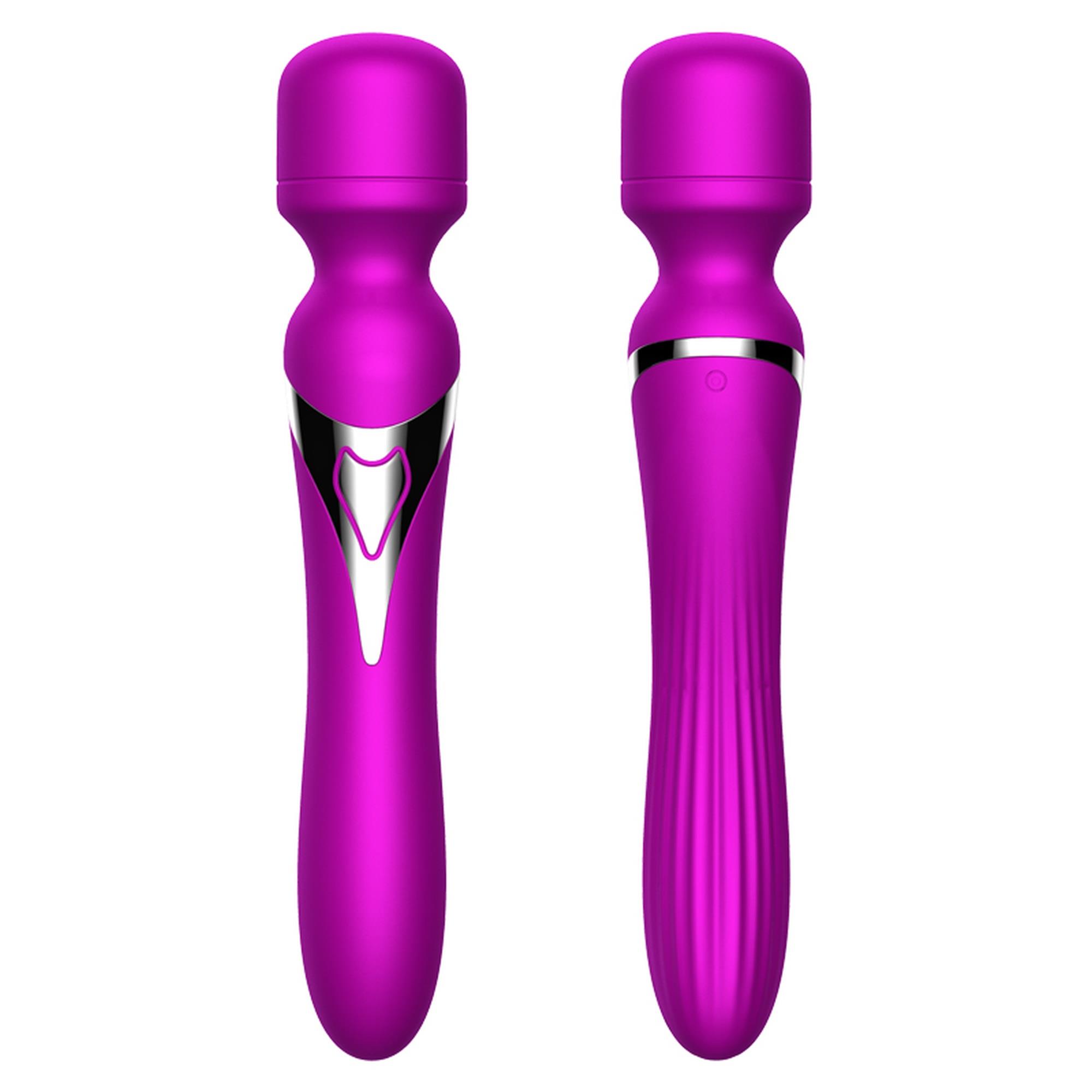 63-00012 Stymulator-Silicone Dual Massager USB 7+7 Function Purple - obrazek 1