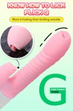 wibrator silicone vibrator usb 7 function and thrusting function heating pink - galeria 9