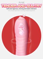 wibrator silicone vibrator usb 7 function and thrusting function heating pink - galeria 11