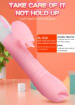 wibrator silicone vibrator usb 7 function and thrusting function heating pink - galeria 14
