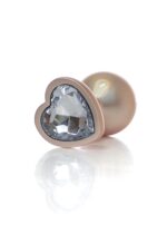 plug jewellery pearl gold heart plug clear m - galeria 3