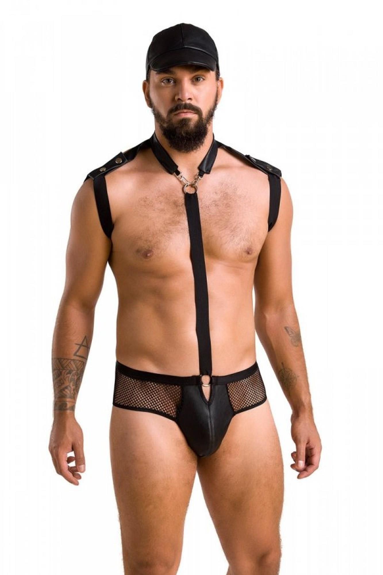 72-69686 Męskie slipy John otwarte czarne - obrazek 1