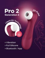 pro 2 generation 3with liquid air technology vibration and bluetooth app wine red - galeria 6