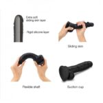 sliding skin realistic dildo black s - galeria 2