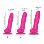 sliding skin realistic dildo fushia s - galeria 3