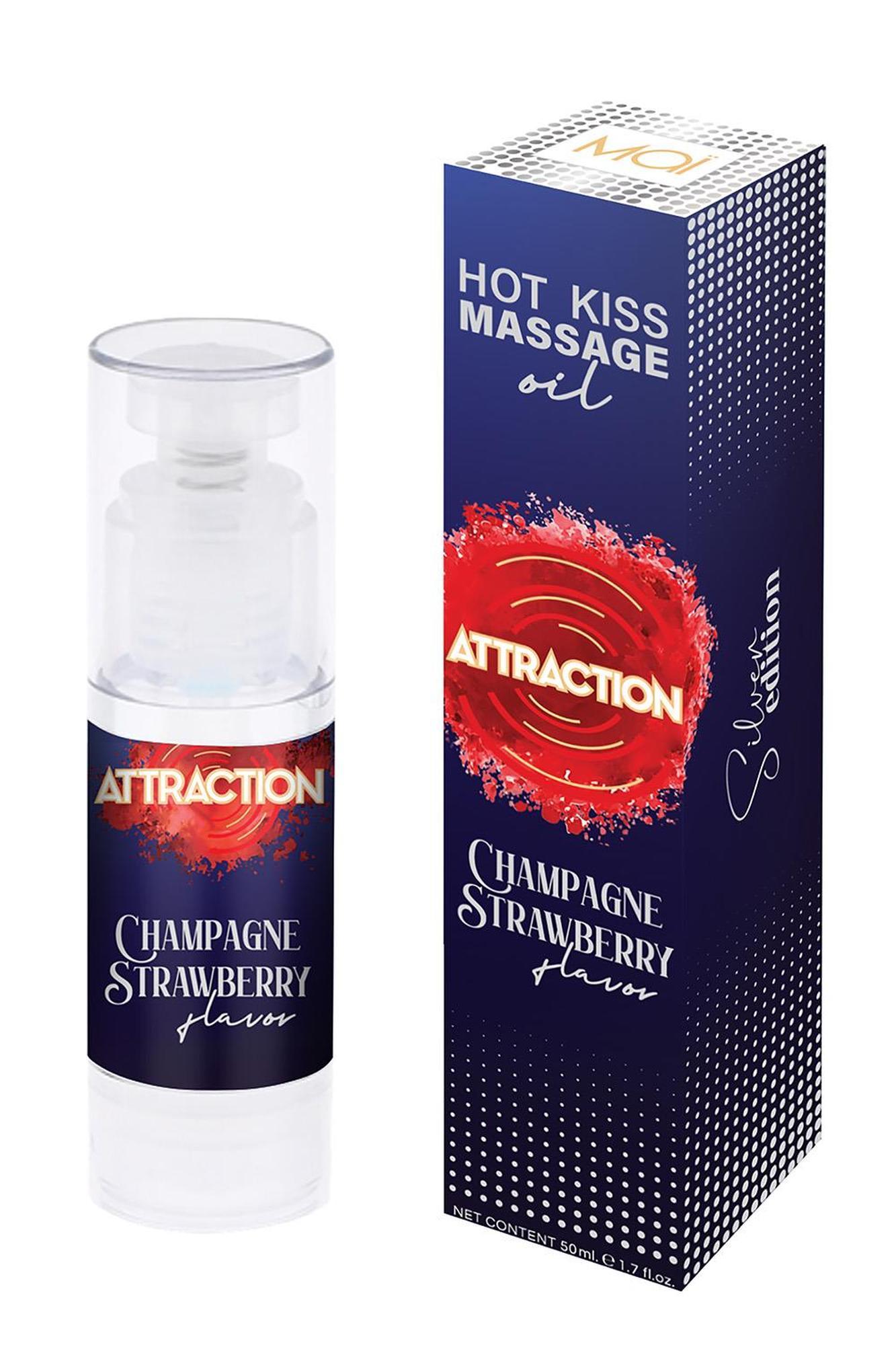83-LT2393 MASSAGE OIL ATTRACTION CHAMPAGNE STRAWBERRY 50 ML - obrazek 1