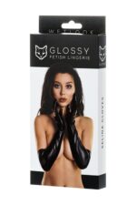 glossy gloves selina black m - galeria 2