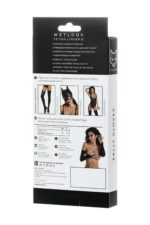 glossy wetlook gloves black xl - galeria 3