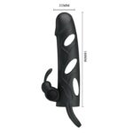 pretty love penis sleeve with ball strap vibration black - galeria 5