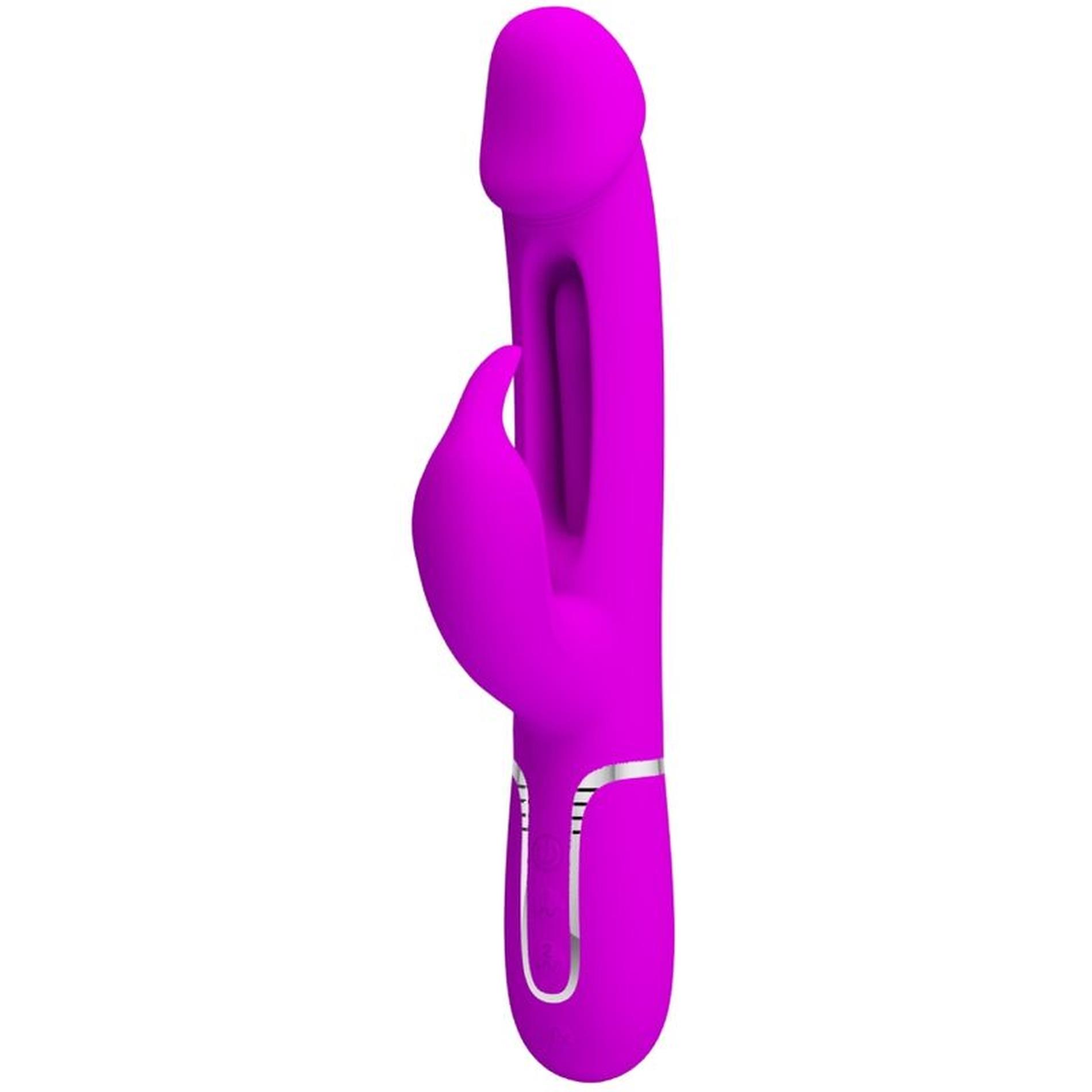 BW-500025 PRETTY LOVE - Kampas Rabbit 3 in 1, multifunction vibrator with tongue violet - obrazek 1