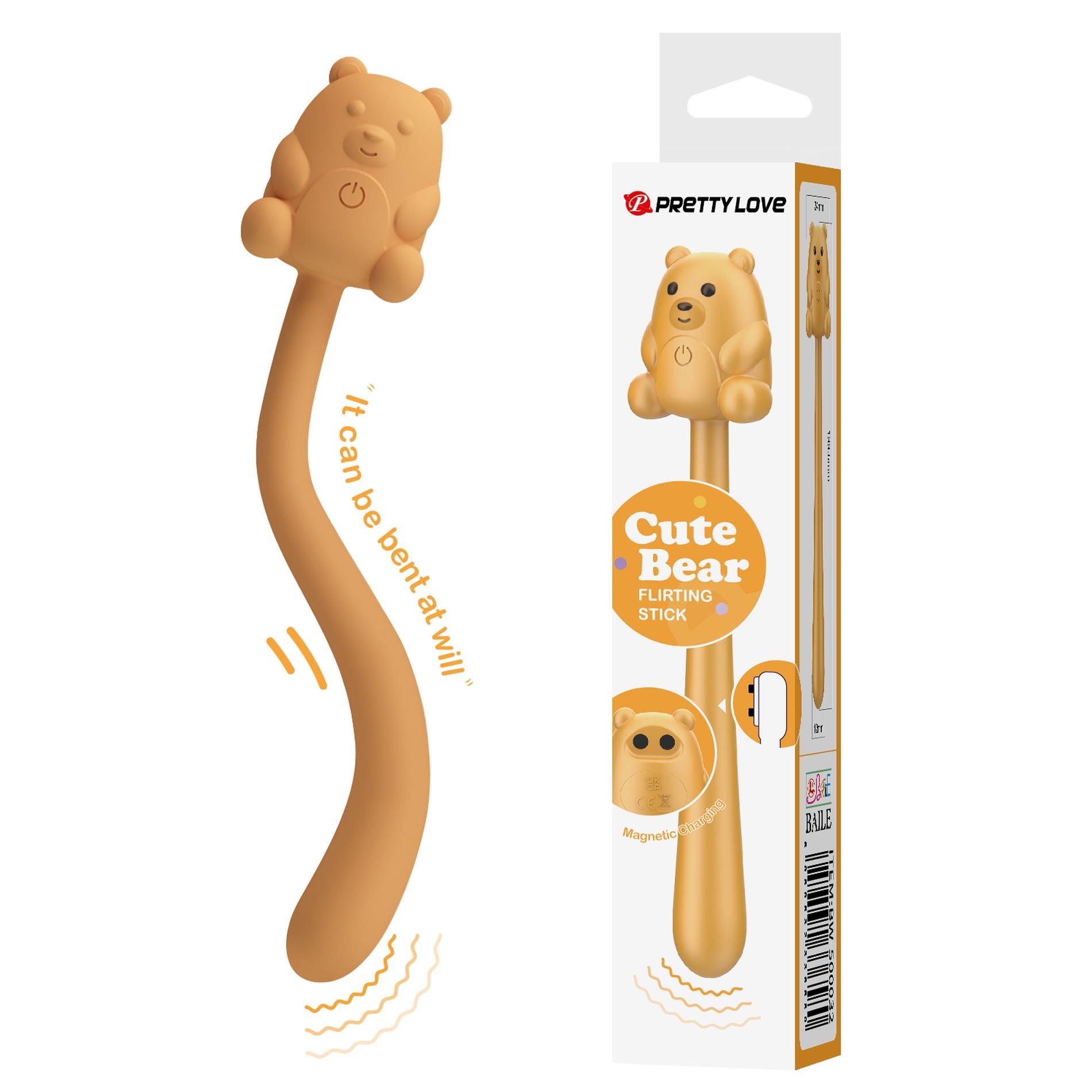BW-500032_01 CUTE BEAR, Flirting Stick, 7 vibration functions, Magnetic USB charging - obrazek 1