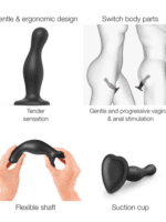 dildo plug curvy xl czarne - galeria 6