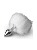 korek analny bunny tail plug bialy - galeria 1