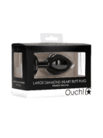 korek analny diamond heart large czarny - galeria 5