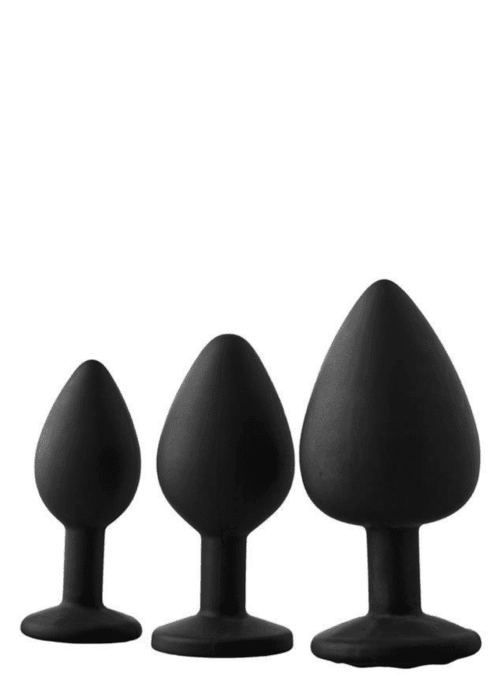 korek analny fantasstic zestaw 3 sztuki czarny - galeria 1