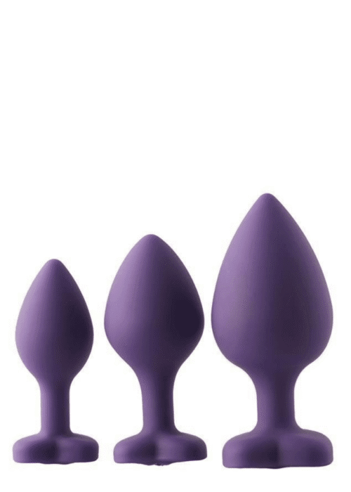 korek analny flirts zestaw 3 sztuki fioletowy - galeria 1