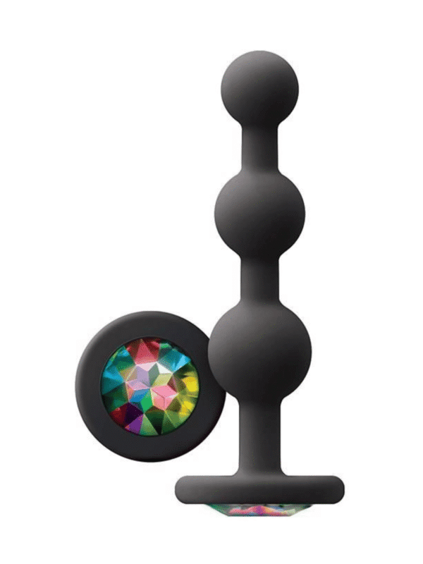 korek analny glams ripple rainbow gem czarny - zdjęcie produktu