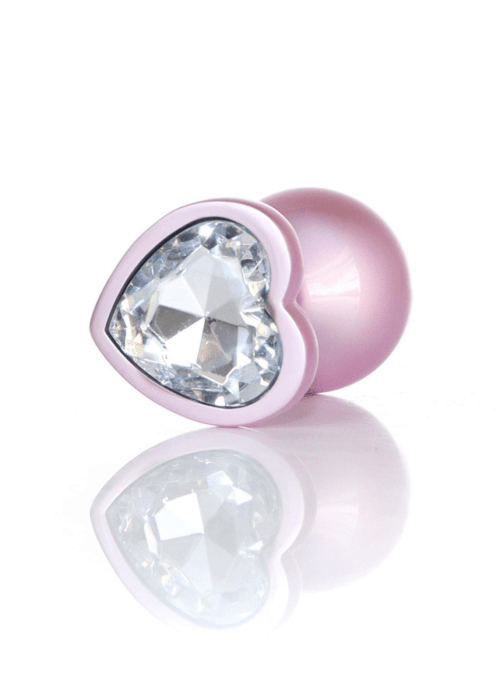 korek analny jewellery pearl heart clear m rozowy - galeria 1