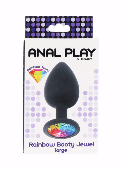 korek analny rainbow booty jewel l czarny - galeria 1